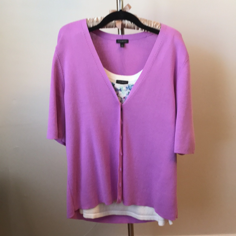 Talbots 2-Piece XL Half-Sleeve Charming Cardigan w/ Talbots Size XL Shell